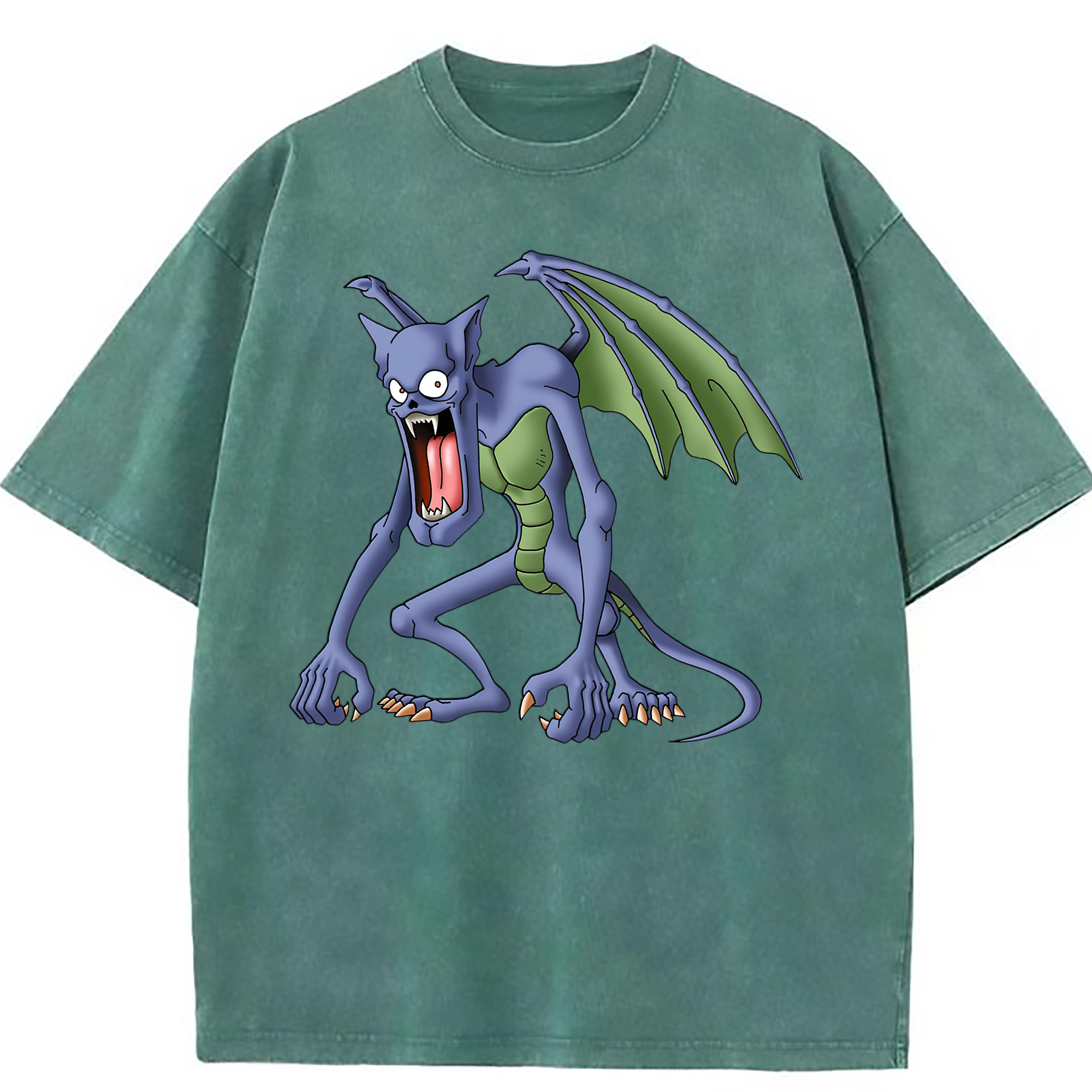 （画像用） ドラゴンクエスト Doragon Kuesuto Dragon Quest 綿100% ヴィンテージ風 半袖Tシャツ（フロントプリント）